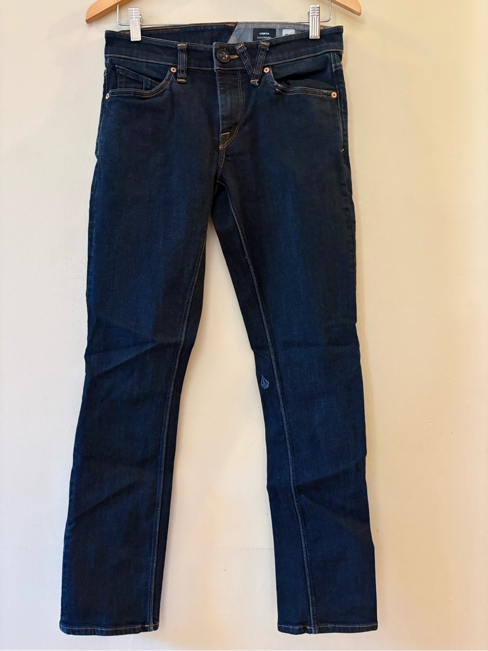 Volcom Vorta Slim Straight Dark Wash Denim Men’s Jeans Sz 28